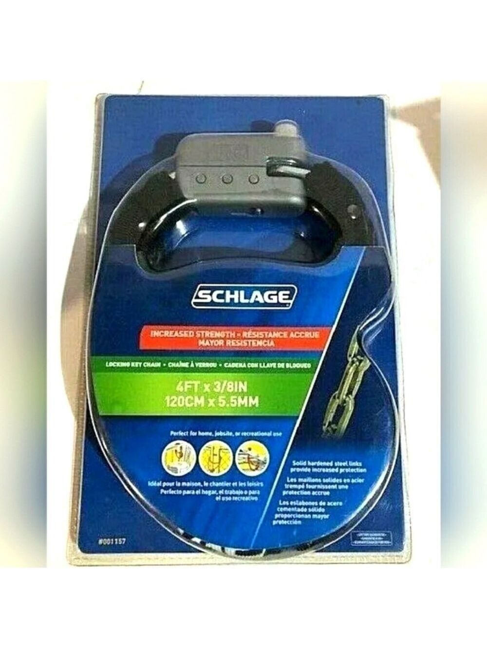 Schlage Locking Key Chain 4 x 3/8  New Sealed in Package